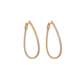 18K Gold Diamond Hoops
