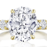 18K Yellow Gold Cathedral Semi Mount Engagement Ring