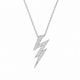 18K White Gold 0.20 ctw Lightning Bolt Diamond Necklace