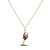 18K Yellow Gold Cable Link 0.18ctw Orange, Sapphire Necklace
