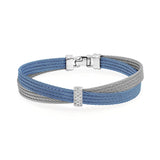 ALOR Island Blue Cable Bangle Bracelet
