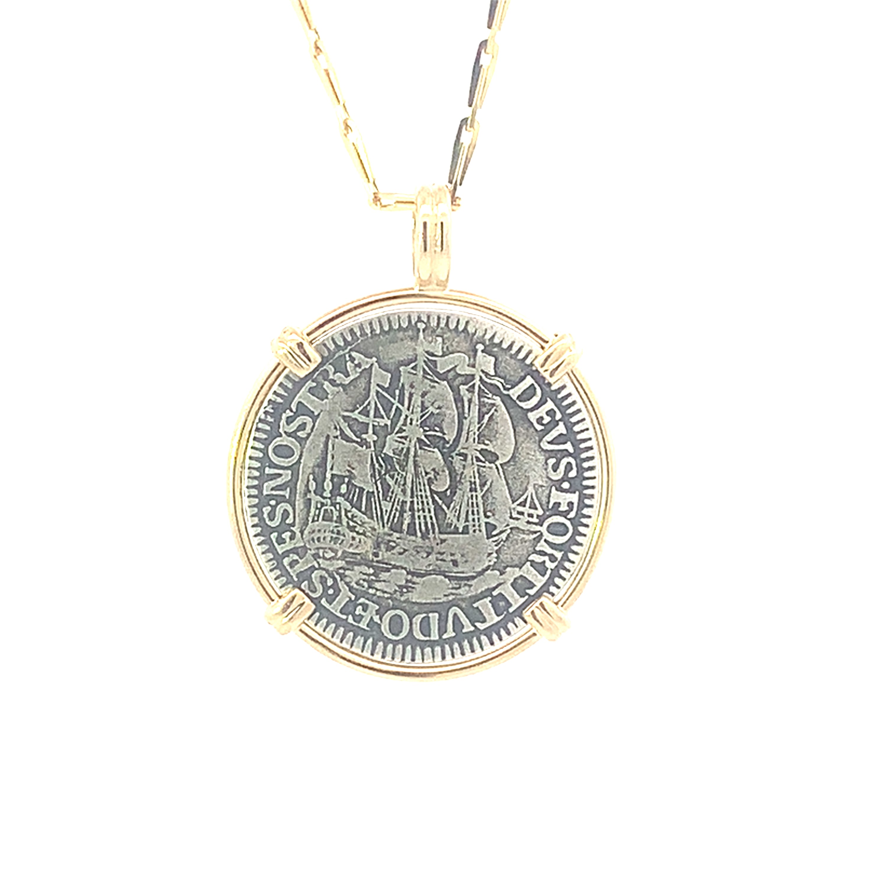 14K Stuiver Dutch Coin Pendant