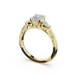 Oval 3-Stone Engagement Ring