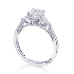 Round 3-Stone Engagement Ring