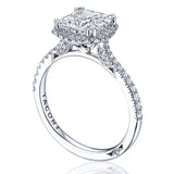 Princess with Cushion Bloom Engagement Ring
