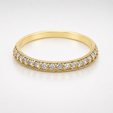 18K Yellow Gold 0.18 ctw Pave Diamond Women's Wedding Band