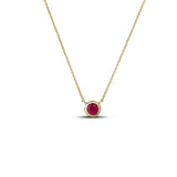 18K Yellow Gold Cable Link 0.30ctw Ruby Necklace