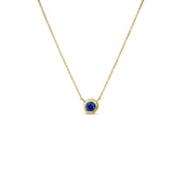 18K Yellow Gold Cable Link 0.30ctw Sapphire Necklace