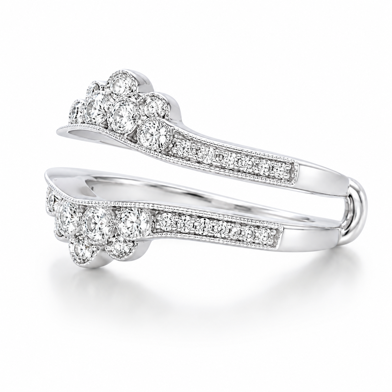 14K White Gold 0.50 ctw Curved Diamond Women's Wedding Band
