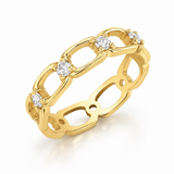 14K Yellow Gold 0.27 ctw Geometric Diamond Women's Ring