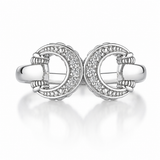 Sterling Silver 0.06 ctw Contemporary Diamond Women's Ring