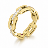 18K Yellow Gold 0.55 ctw Geometric Diamond Women's Ring