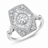 18K White Gold 1.20 ctw Vintage Diamond Women's Ring
