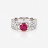 18K Two Tone 1.90 ctw Cluster Diamond Women's Ring