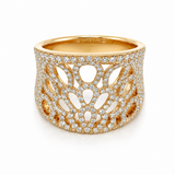 18K Yellow Gold 1.28 ctw Geometric Diamond Women's Ring