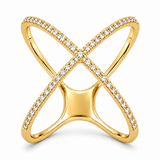18K Yellow Gold 0.16 ctw Geometric Diamond Women's Ring