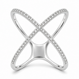 18K White Gold 0.16 ctw Geometric Diamond Women's Ring