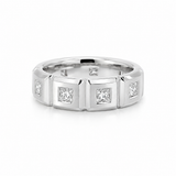 14K White Gold 0.72 ctw Geometric Diamond Women's Ring
