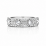 18K White Gold 0.78 ctw Vintage Diamond Women's Ring