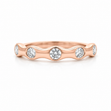 18K Rose Gold 0.38 ctw 5 Stone Diamond Women's Ring