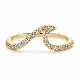 14K Yellow Gold 0.27 ctw Wave Diamond Women's Ring