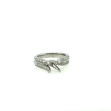 Crossed Twisted Diamond Semi Mount Ring