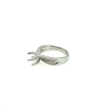 Crossed Twisted Diamond Semi Mount Ring
