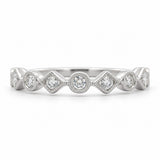 14K White Gold 0.26 ctw Geometric Diamond Women's Ring