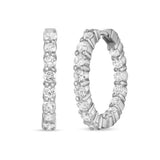 18K White Gold 2.35 ctw Small Hoop Diamond Earring