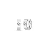 18K White Gold 0.05 ctw Small Hoop Diamond Earring