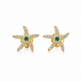 14K Yellow Gold 0.61 ctw Starfish Stud Diamond Earring