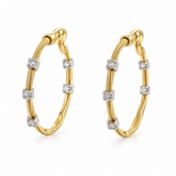 14K Two Tone 0.65 ctw Large Hoop Diamond Earring