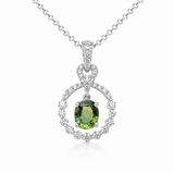 18K White Gold 0.99ctw Sapphire Pendant/Charm