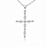 14K White Gold 0.47 ctw Cross Diamond Pendant/Charm