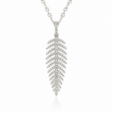 18K White Gold 0.34 ctw Feather Diamond Pendant/Charm