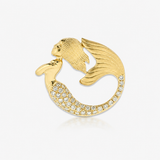 14K Yellow Gold 0.24 ctw Mermaid Diamond Pendant/Charm
