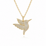 14K Yellow Gold 0.47 ctw Hummingbird Diamond Pendant/Charm