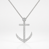 14K White Gold 0.74 ctw Anchor Diamond Pendant/Charm