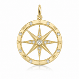 14K Yellow Gold 0.20 ctw Compass Diamond Pendant/Charm
