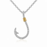 14K Two Tone 0.31 ctw Hook Diamond Pendant/Charm