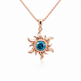 14K Rose Gold 0.74 ctw Sunburst Diamond Pendant/Charm