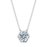 18K Yellow Gold 1.00 ctw Hexagon Diamond Necklace