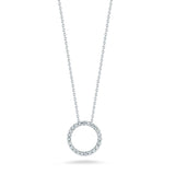 18K White Gold 0.09 ctw Circle Diamond Necklace
