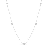 18K White Gold 0.23 ctw 5 Station Diamond Necklace
