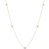 18K Yellow Gold 0.23 ctw 5 Station Diamond Necklace