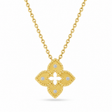 18K Yellow Gold 0.02 ctw Venetian Diamond Necklace