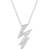 18K White Gold 0.20 ctw Lightning Bolt Diamond Necklace