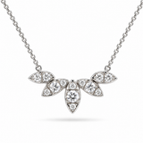 14K White Gold 0.13 ctw Marquise Array Diamond Necklace