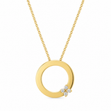 18K Yellow Gold 0.07 ctw Circle Diamond Necklace