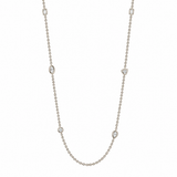 14K White Gold 0.89 ctw By The Yard Diamond Necklace